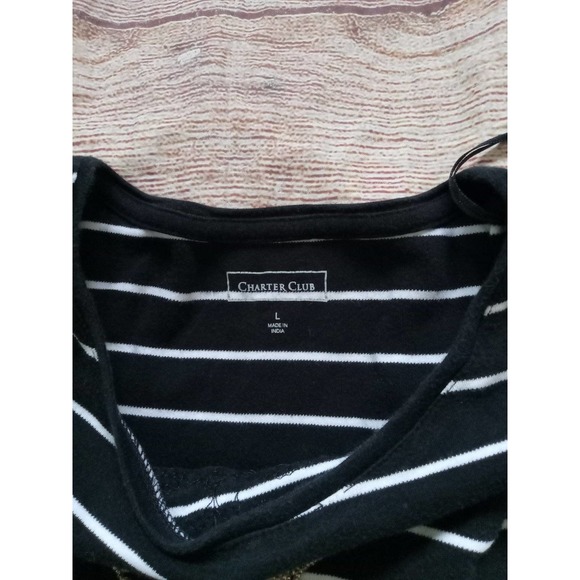 Charter Club striped long sleeve top with crown size L - Picture 4 of 4